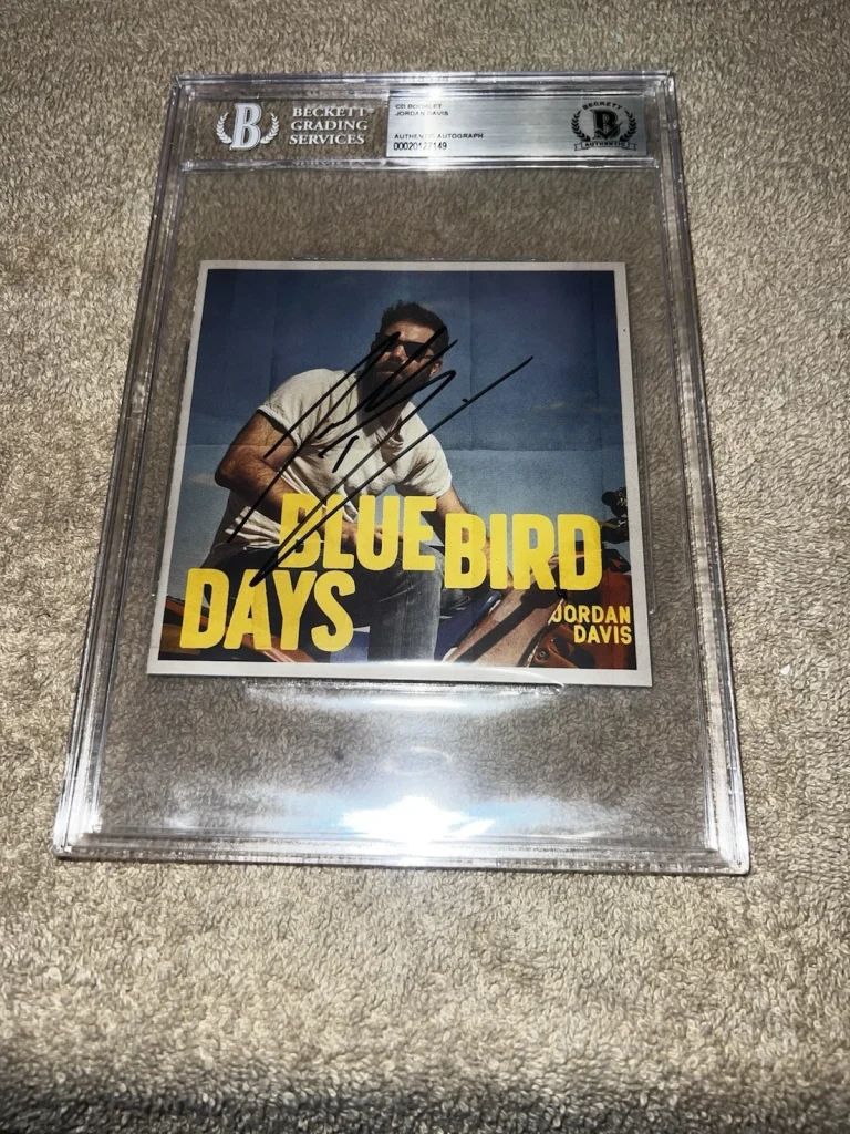 Jordan Davis Signed Bluebird Days CD Booklet Country Music Legend Beckett
