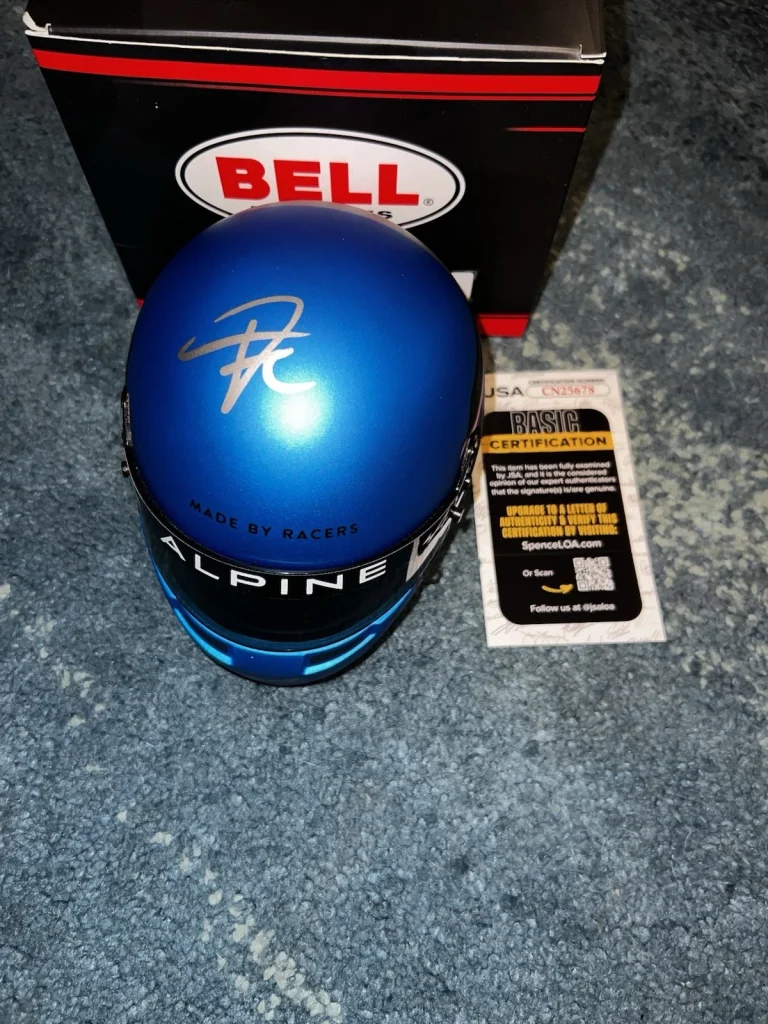 Franco Colapinto Signed Official Alpine Racing Mini Helmet 1:2 Argentin JSA Auth