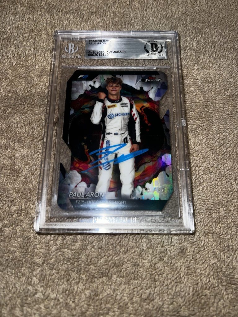 Paul Aron Signed 2024 Topps Finest F1 Card #231 /40 Die Cut Future Star Beckett