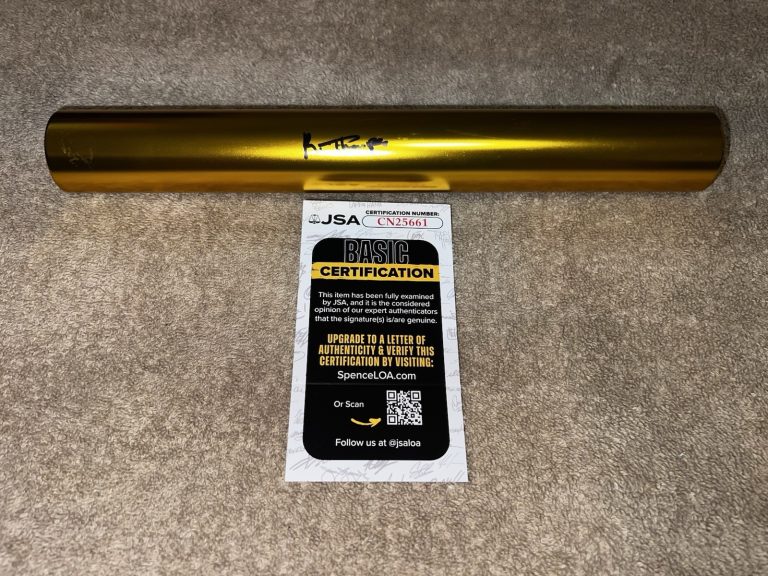 Kishane Thompson Signed Gold Baton Olympic Gold Jamaican Legend JSA Auth