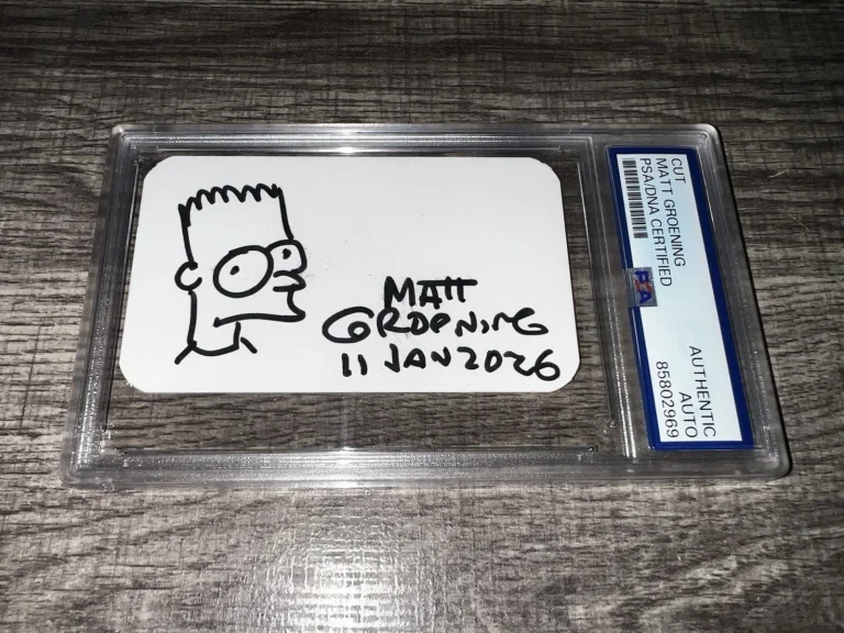 Matt Groening Signed Sketch Card Bart Simpson Hollywood Superstar PSA/DNA