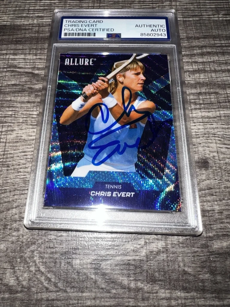 Chris Evert Signed 2025 Upper Deck Allure Blue Wave Trading Card /349 PSA/DNA