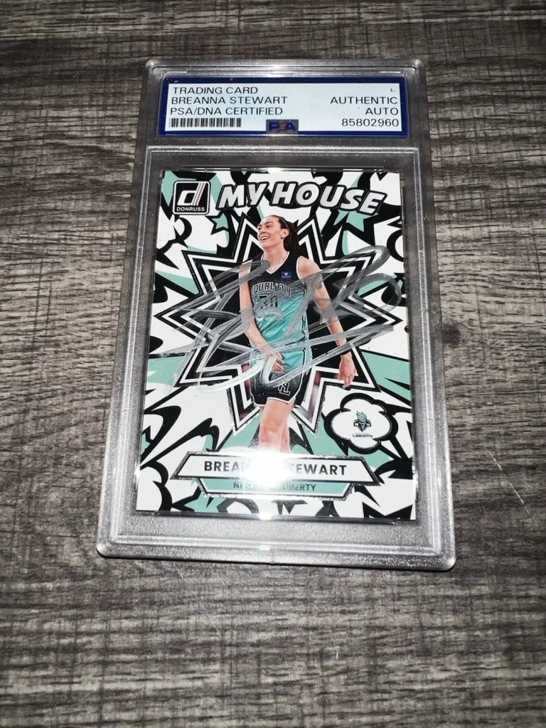 Breanna Stewart Signed 2025 Panini Donruss Trading Card WNBA My House PSA/DNA