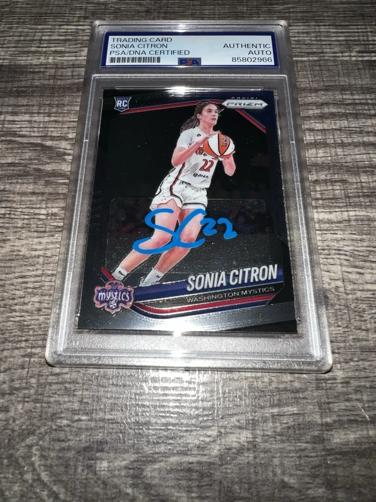 Sonia Citron Signed 2025 Panini Prizm Rookie Trading Card WNBA Star PSA/DNA