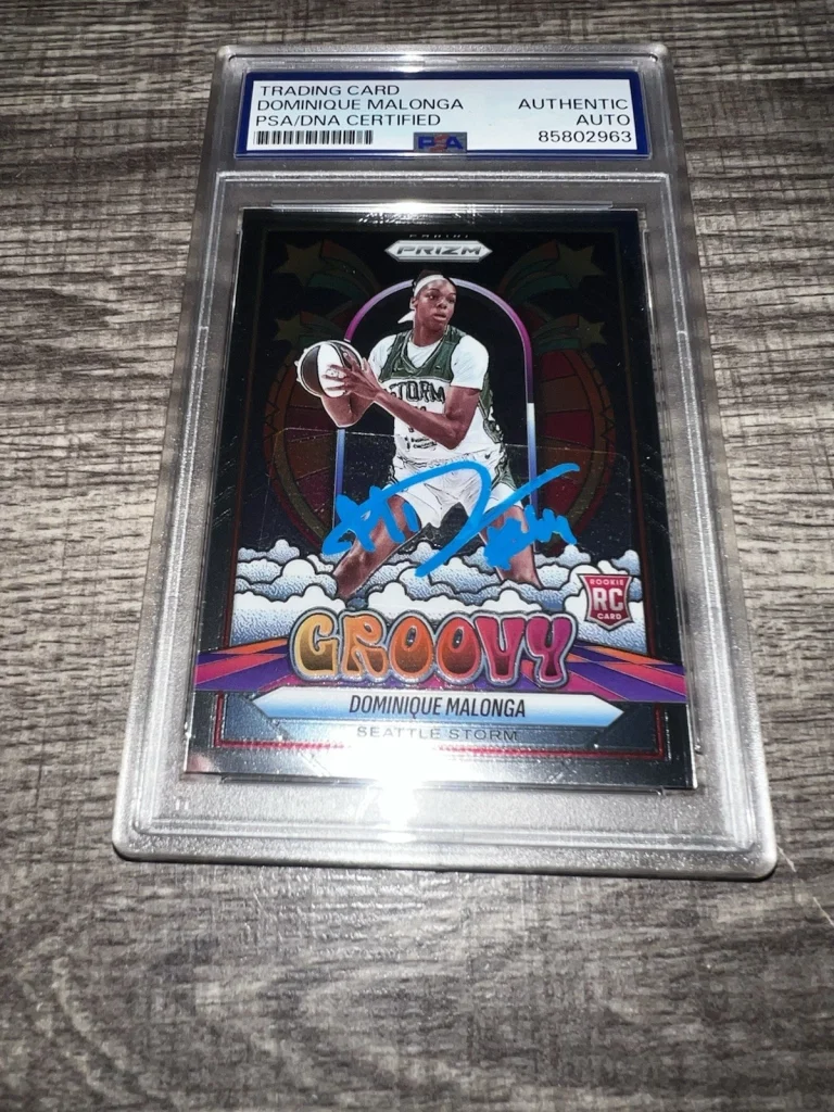 Dominique Malonga Signed 2025 Panini Prizm Trading Card WNBA Groovy PSA/DNA