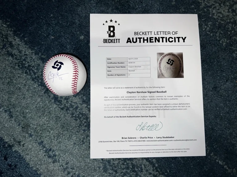 Clayton Kershaw Signed Official 2026 World Baseball Classic Baseball USA Beckett
