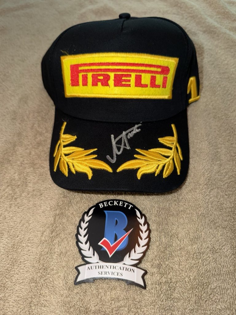 Nikola Tsolov Signed Pirelli Podium Hat F1 Star Red Bull F2 Superstar Beckett
