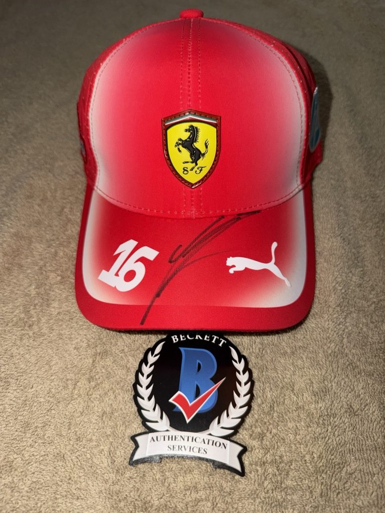 Charles Leclerc Signed Official Ferrari Racing Hat F1 Superstar #16 Beckett