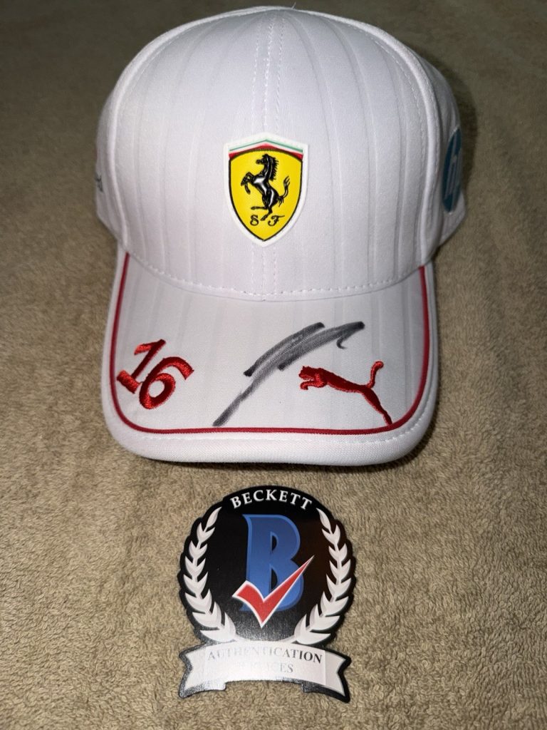 Charles Leclerc Signed Official Ferrari Racing Hat F1 Superstar #16 Beckett #2