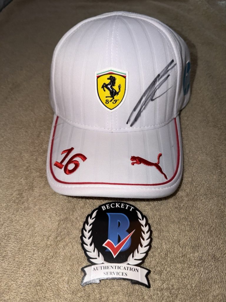 Charles Leclerc Signed Official Ferrari Racing Hat F1 Superstar #16 Beckett #3