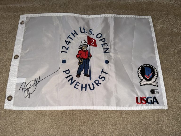 Bryson DeChambeau Signed Official 2024 US Open Flag Pinehurst No.2 Beckett #2