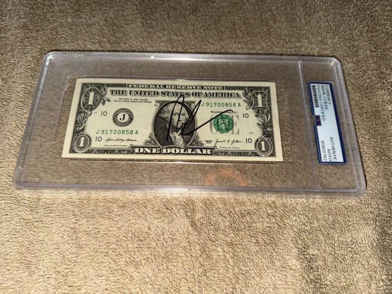 Mark Cuban Signed Official $1 Dollar Bill Currency Shark Tank Mavericks  PSA