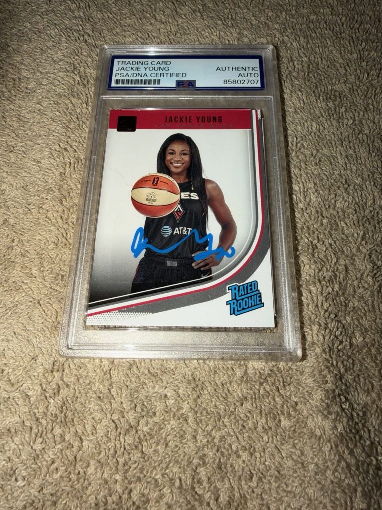 Jackie Young Signed 2019 Panini Donruss Rated Rookie Trading Card WNBA PSA/DNA