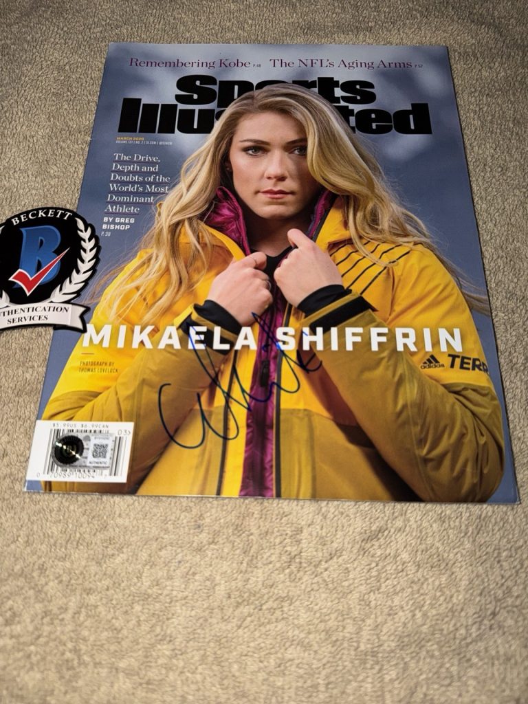 Mikaela Shiffrin Signed Sports Illustrated Full Magazine Gold March 2020 Beckett