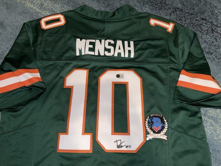 Darian Mensah Signed University Of Miami Jersey Superstar Transfer Beckett