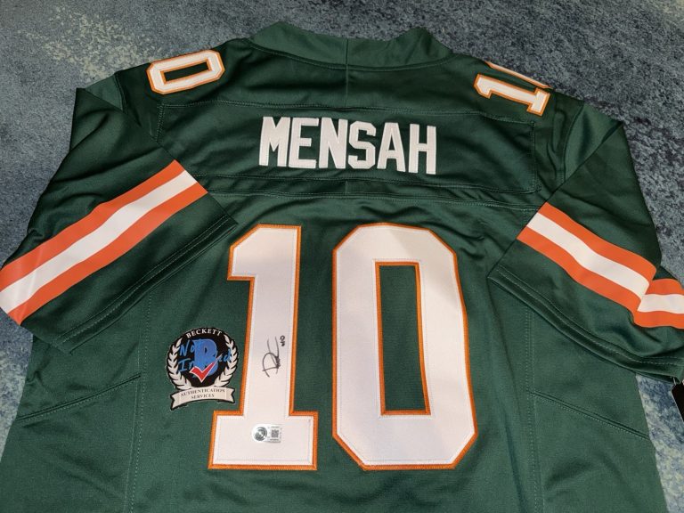 Darian Mensah Signed University Of Miami Jersey Superstar Transfer Beckett #3