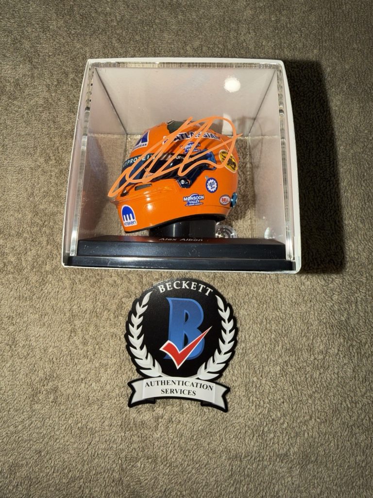 Alex Albon Signed Official 2025 Miami GP Mini Helmet 1:5 Williams Racing BAS