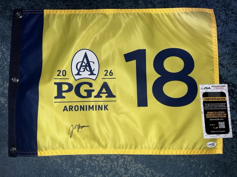 Justin Thomas Signed Official 2026 PGA Championship Flag Aronimink GC JSA