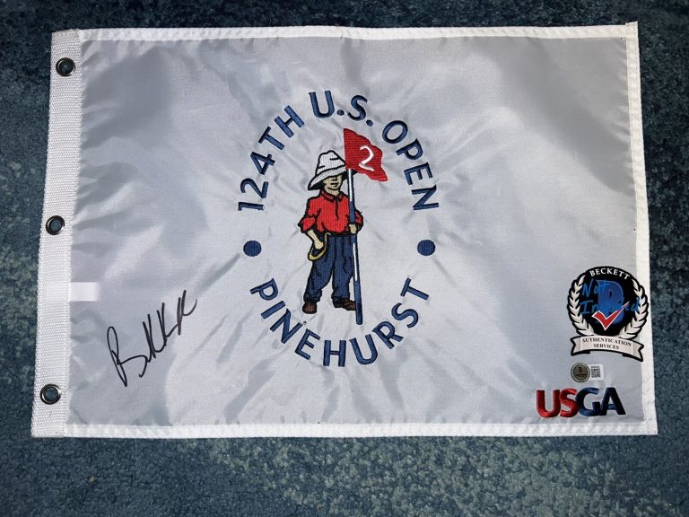 Brooks Koepka Signed Official 2024 US Open Championship Flag Pinehurst BAS #6