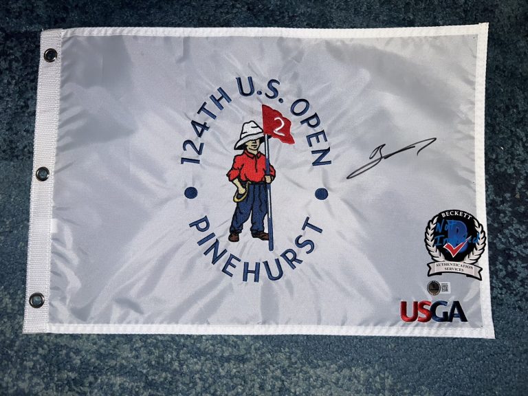 Ben An Signed Official 2024 US Open Championship Flag Pinehurst Beckett