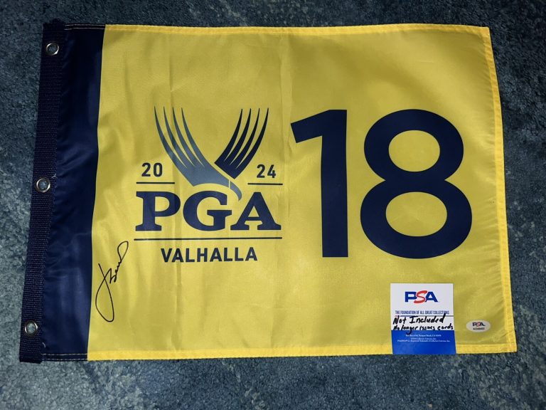 Jordan Spieth Signed Official 2024 PGA Championship Flag Valhalla Golf PSA #2