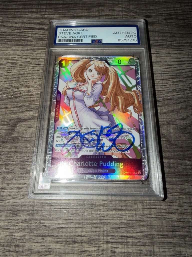 Steve Aoki Signed Official One Piece Trading Card Charlotte Pudding PSA/DNA