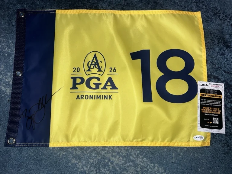 Bryson DeChambeau Signed Official 2026 PGA Championship Flag Aronimink GC JSA #4