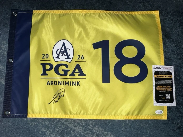 Tommy Fleetwood Signed Official 2026 PGA Championship Flag Aronimink GC JSA