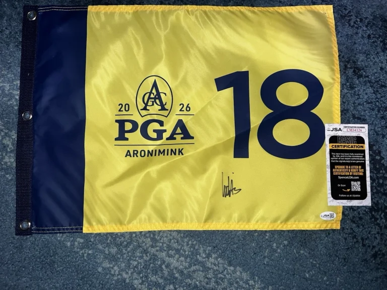 Ludvig Aberg Signed Official 2026 PGA Championship Flag Aronimink GC JSA