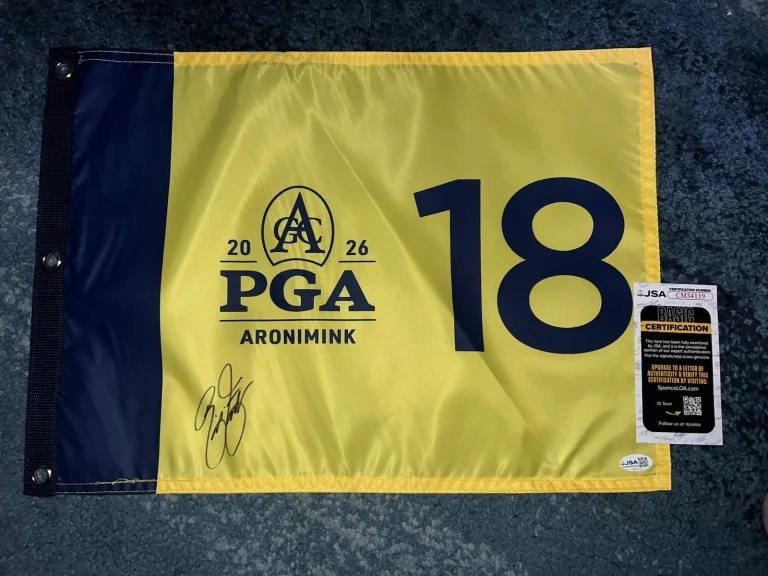 Rickie Fowler Signed Official 2026 PGA Championship Flag Aronimink GC JSA