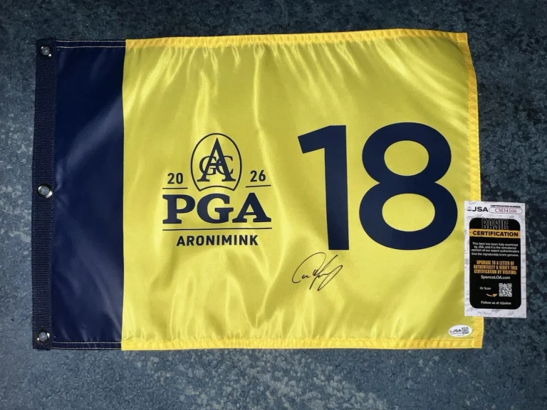 Cameron Cam Young Signed Official 2026 PGA Championship Flag Aronimink GC JSA