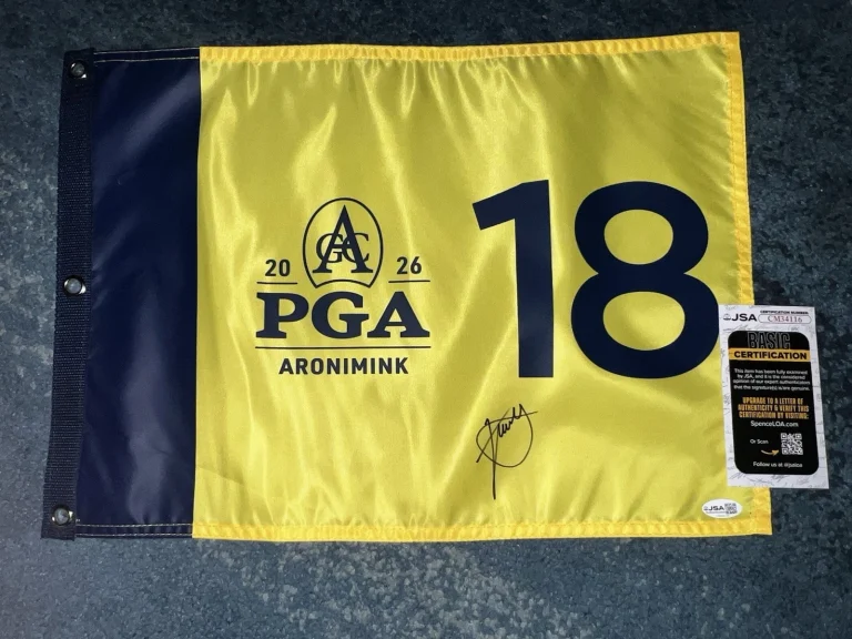 Xander Schauffele Signed Official 2026 PGA Championship Flag Aronimink GC JSA #3