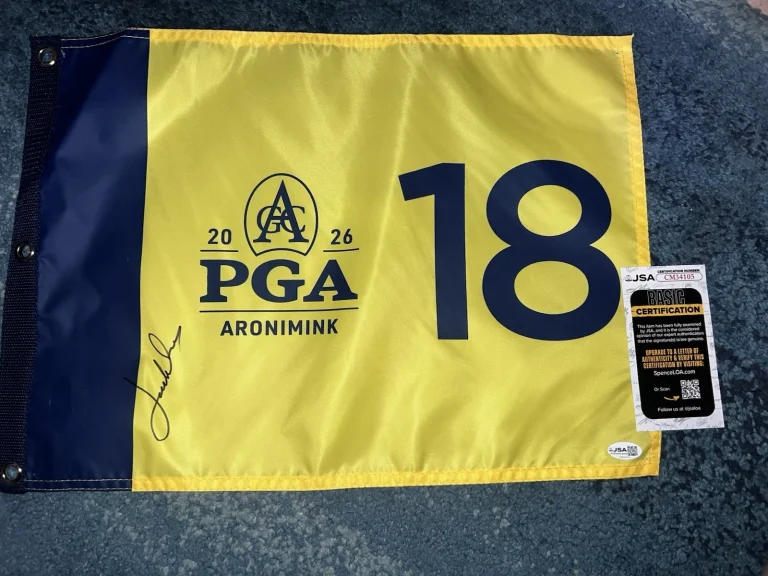 Jordan Spieth Signed Official 2026 PGA Championship Flag Aronimink GC JSA #3