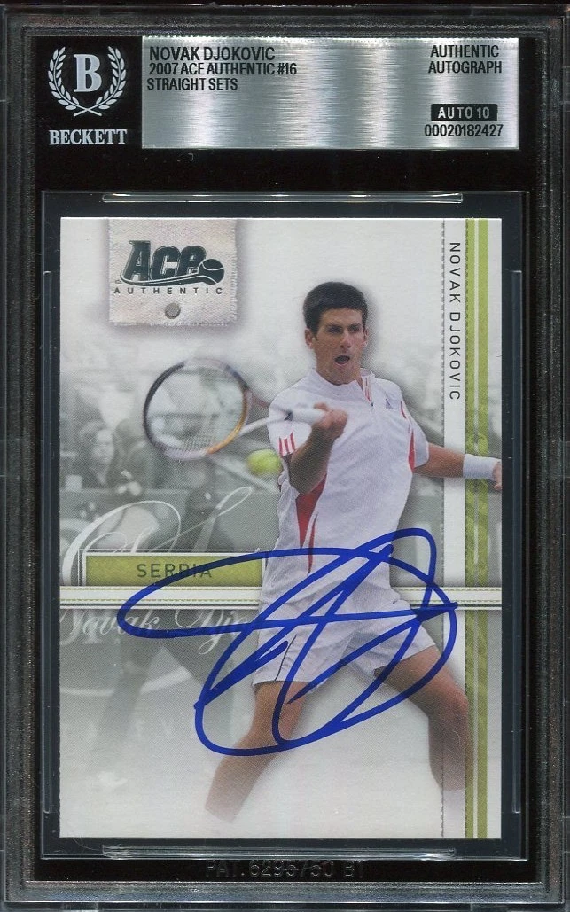 NOVAK DJOKOVIC signed autographed 2007 ACE ROOKIE CARD RC BECKETT 10 (BAS) 🐐