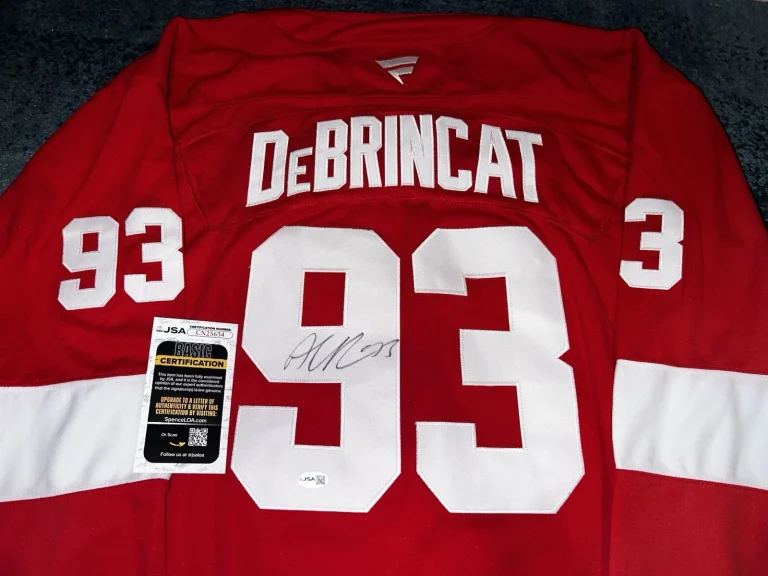 Alex DeBrincat Signed Detroit Red Wings Jersey Legend Superstar JSA Auth
