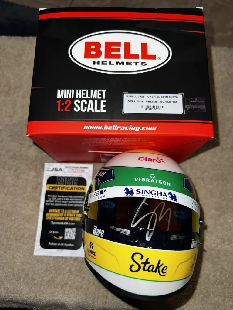 Gabriel Bortoleto Signed Official 2025 Season Mini Helmet 1:2 Sauber JSA Auth