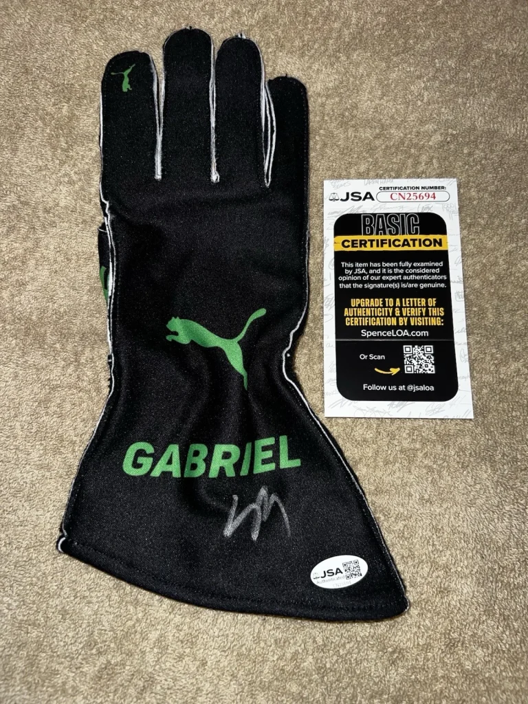 Gabriel Bortoleto Signed Racing Race Glove Formula 1 Star Audi JSA Auth #3