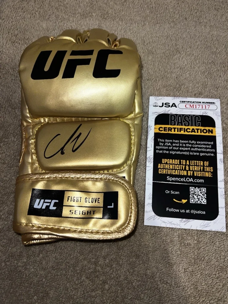 Marlon Chito Vera Signed Gold UFC MMA Glove UFC Legend Superstar JSA Auth