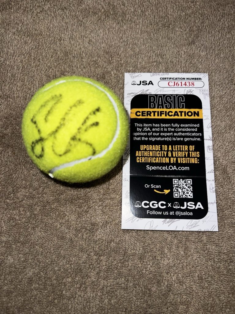 Sebastian Korda Signed Tennis Ball Tennis Superstar Legend JSA Auth