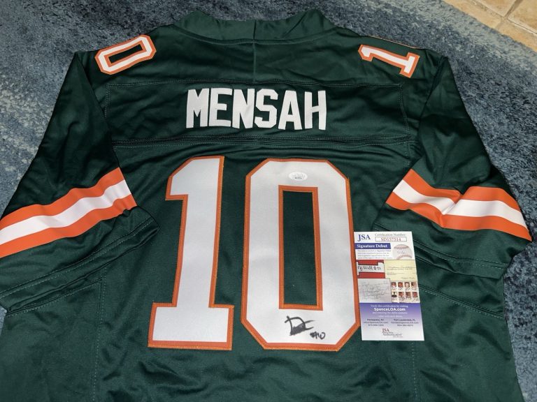 Darian Mensah Signed University Of Miami Jersey Superstar Transfer JSA Auth