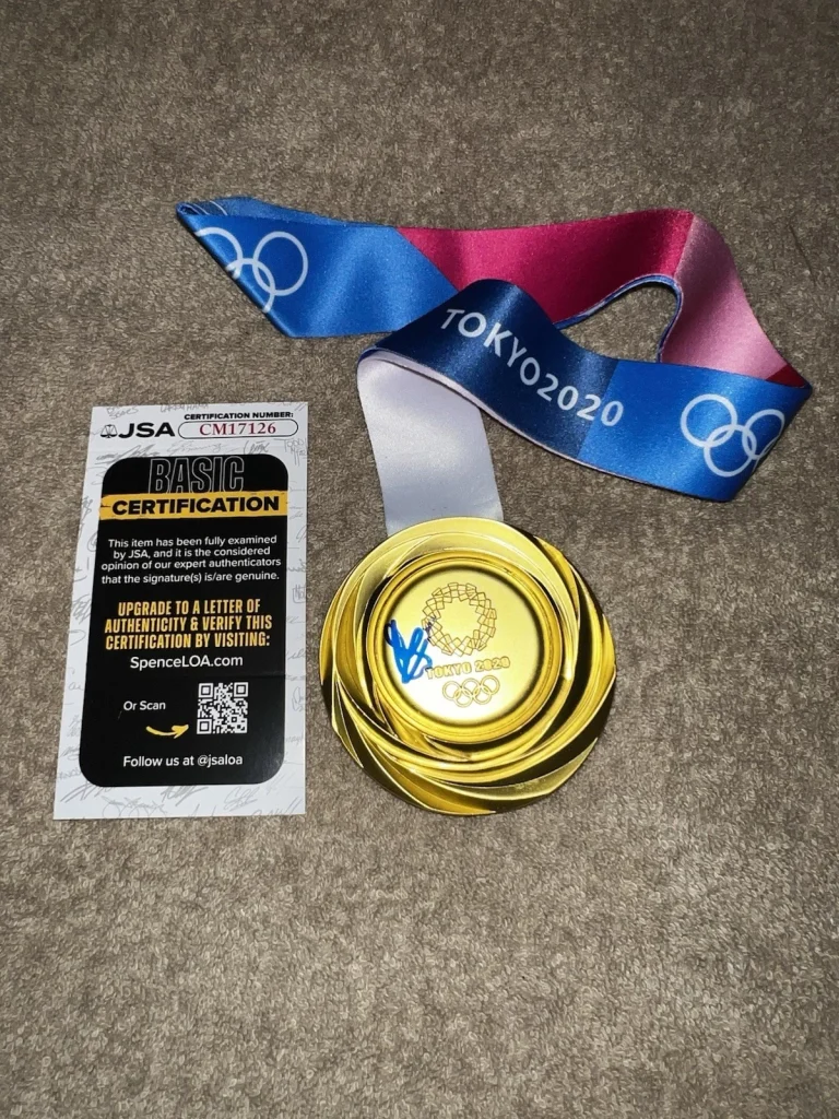Shericka Jackson Signed 2020 Tokyo Olympics Replica Gold Medal Track JSA Auth