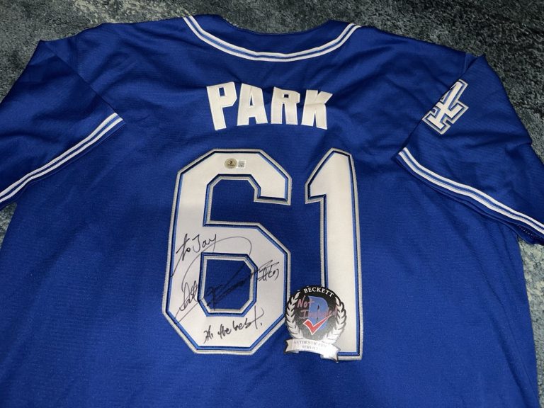 Chan Ho Park Signed Los Angeles Dodgers Jersey Korea Legend Star Beckett