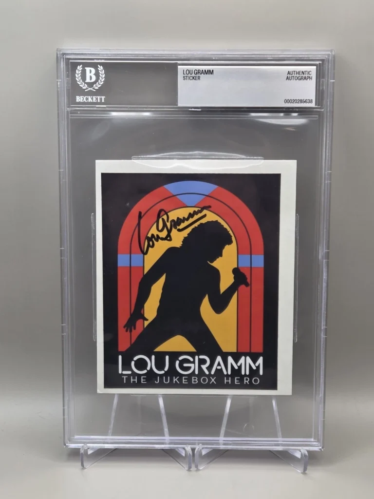 FOREIGNER LOU GRAMM signed autographed JUKEBOX HERO STICKER BECKETT (BAS)