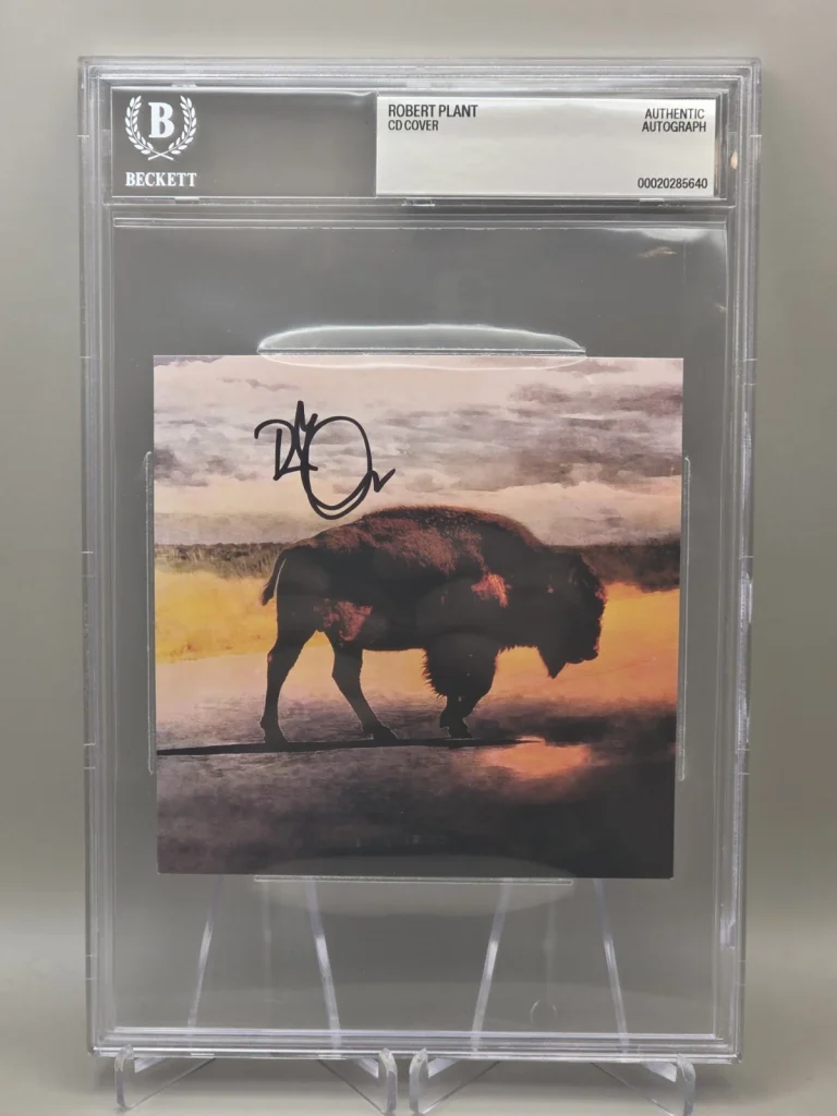 LED ZEPPELIN ROBERT PLANT signed autographed CD COVER INSERT CARD BECKETT (BAS)