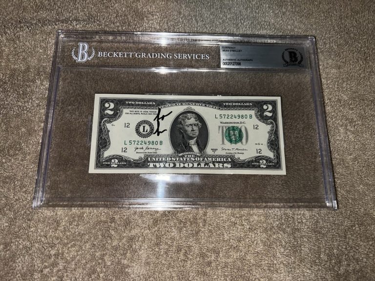 Suga Sean O’Malley Signed Official $2 Dollar Bill Currency UFC Champ Beckett