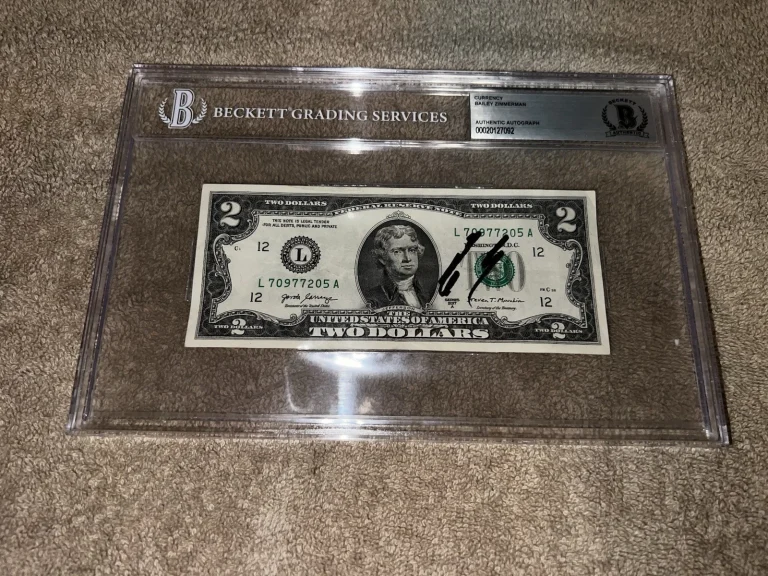 Bailey Zimmerman Signed Official $2 Dollar Bill Currency Country Music Star BAS