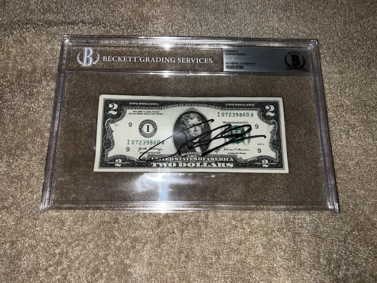 Cooper DeJean Signed Official $2 Dollar Bill Currency Philly Eagles Star BAS