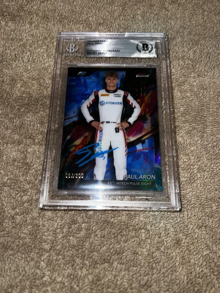 Paul Aron Signed 2024 Topps Finest F1 Card #31 /200 Future Star Beckett