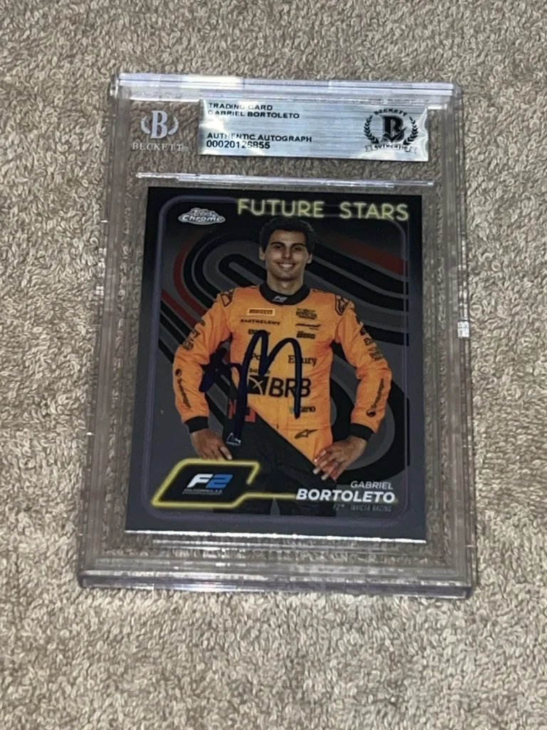 Gabriel Bortoleto Signed 2024 Topps Chrome F1 Card Rookie Future Stars Beckett