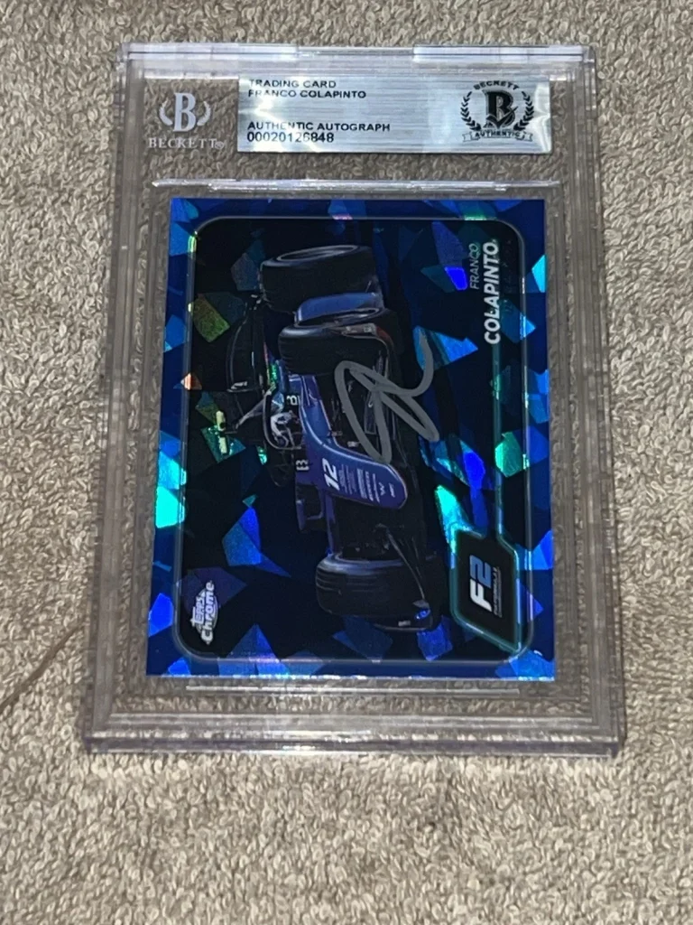 Franco Colapinto Signed 2024 Topps Chrome F1 Card Rookie Sapphire Beckett
